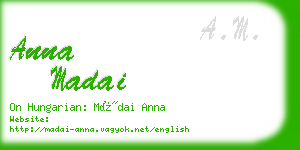 anna madai business card